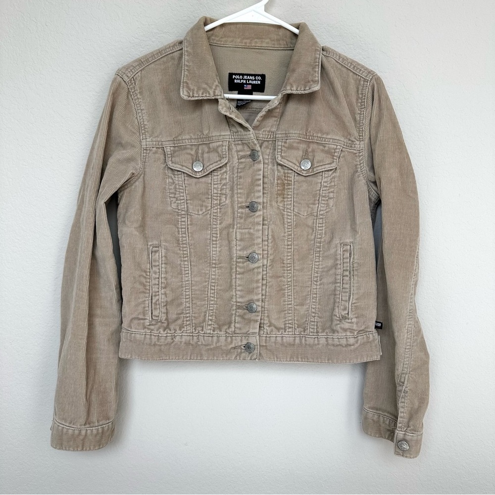 Vintage Polo Jeans Co by Ralph Lauren Women's Tan Corduroy Jacket M